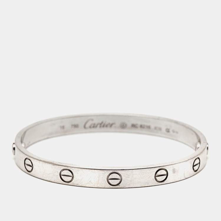Pre Owned Cartier Love 18k White Gold Bracelet 16