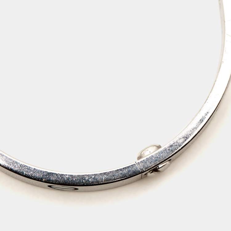 Pre Owned Cartier Love 18k White Gold Bracelet 16