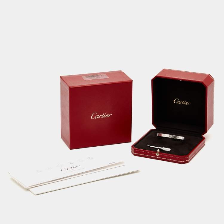 Pre Owned Cartier Love 18k White Gold Bracelet 16