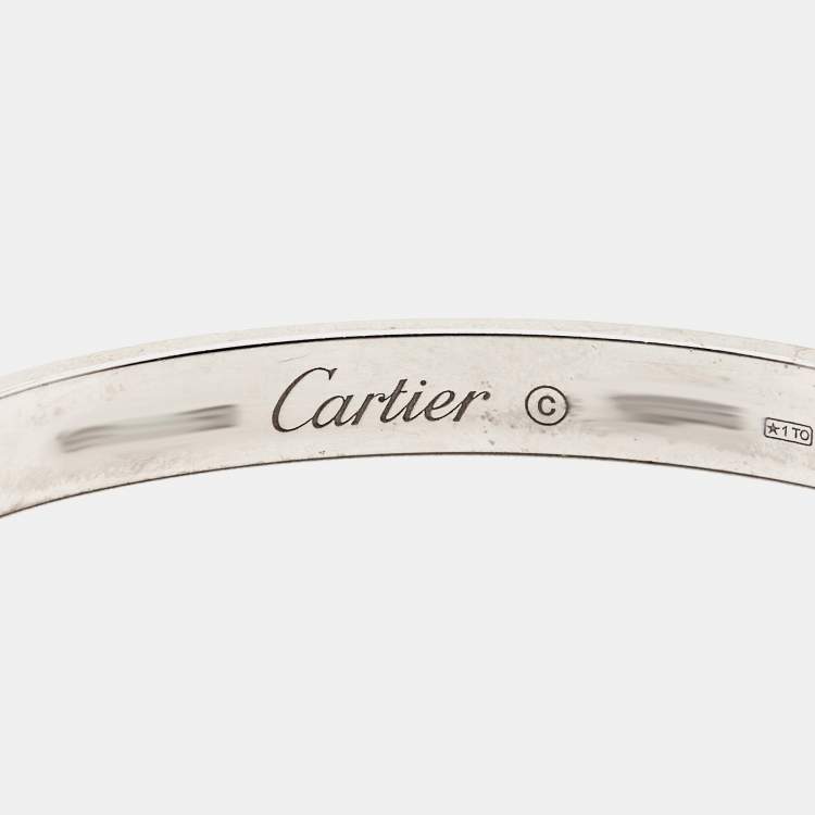 Pre Owned Cartier Love 18k White Gold Bracelet 16