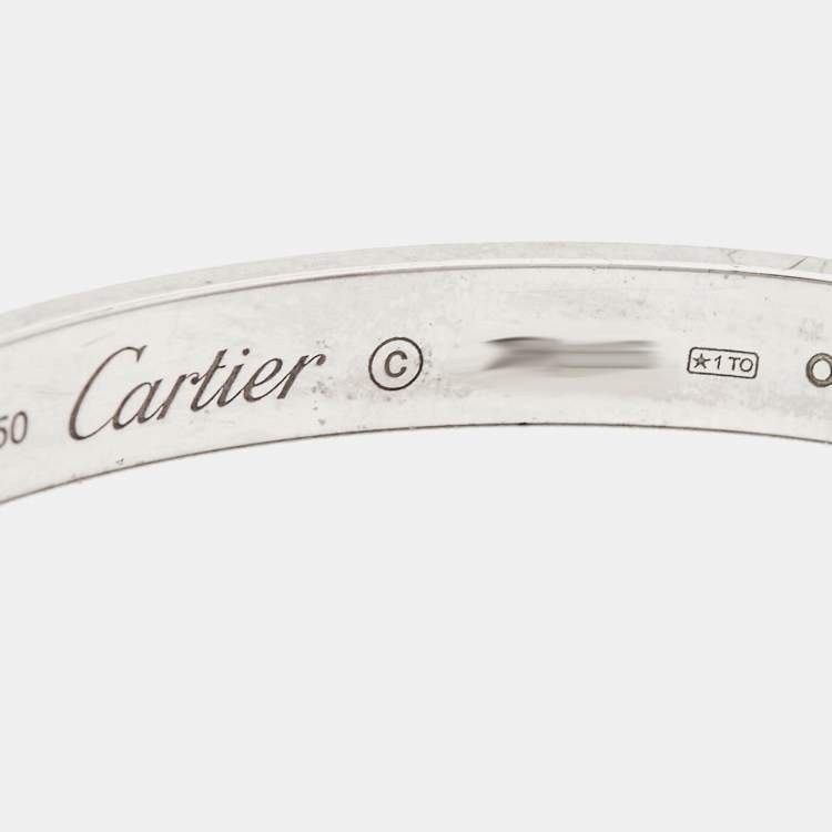 Pre Owned Cartier Love 18k White Gold Bracelet 16
