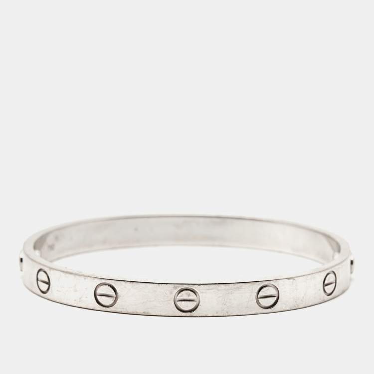 Pre Owned Cartier Love 18k White Gold Bracelet 16