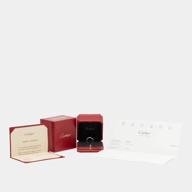 Pre Owned Cartier Love 18k White Gold Ring Size 54