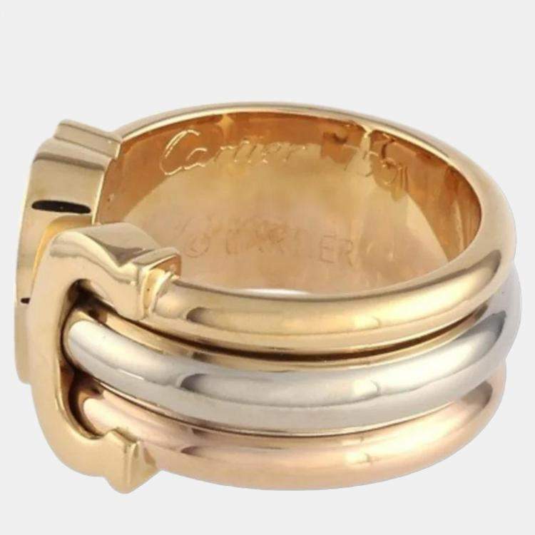 مملوكة مسبقًا Cartier Trinity De Cartier 18K Yellow Rose and White Gold Ring EU 48