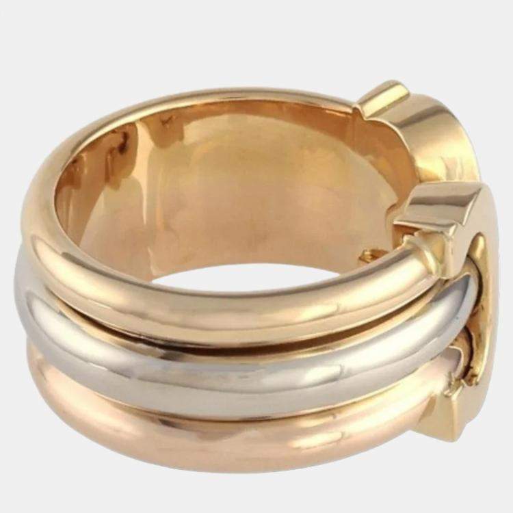 مملوكة مسبقًا Cartier Trinity De Cartier 18K Yellow Rose and White Gold Ring EU 48
