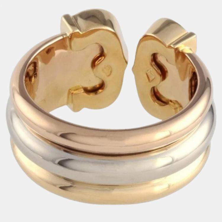 مملوكة مسبقًا Cartier Trinity De Cartier 18K Yellow Rose and White Gold Ring EU 48
