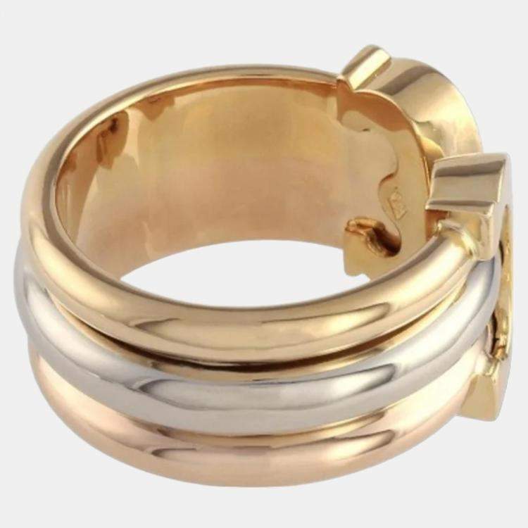 مملوكة مسبقًا Cartier Trinity De Cartier 18K Yellow Rose and White Gold Ring EU 48