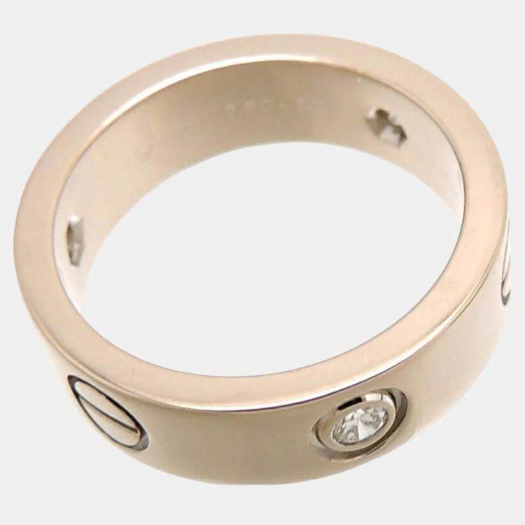 Pre Owned Cartier Love Vintage 18K White Gold Diamond Ring EU 52