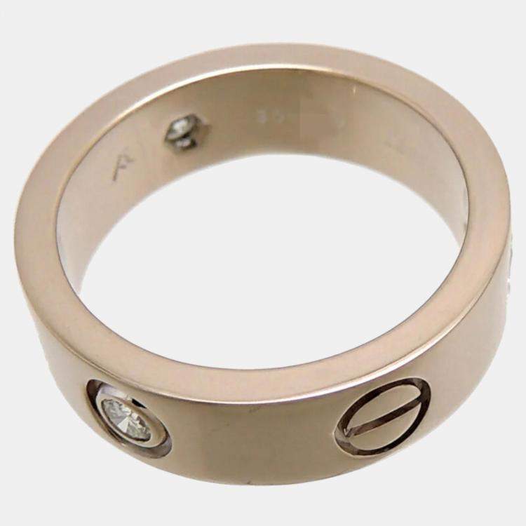 Pre Owned Cartier Love Vintage 18K White Gold Diamond Ring EU 52