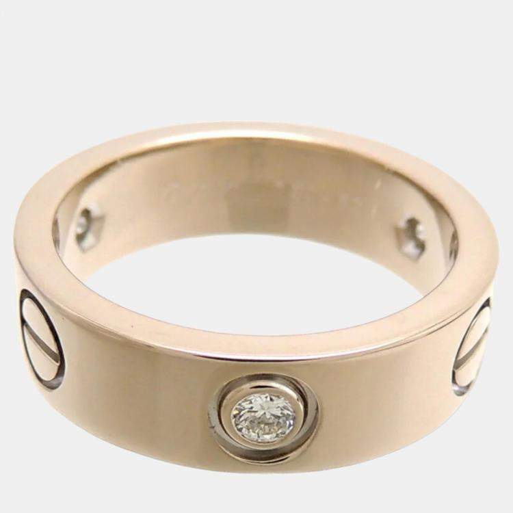 Pre Owned Cartier Love Vintage 18K White Gold Diamond Ring EU 52