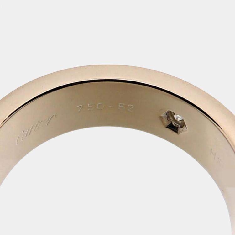 Pre Owned Cartier Love Vintage 18K White Gold Diamond Ring EU 52