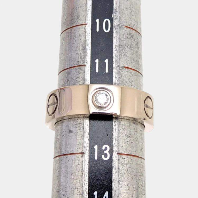 Pre Owned Cartier Love Vintage 18K White Gold Diamond Ring EU 52