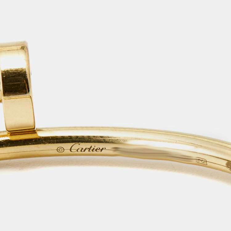Pre Owned Cartier Juste Un Clou 18k Yellow Gold Small Model Bracelet 15