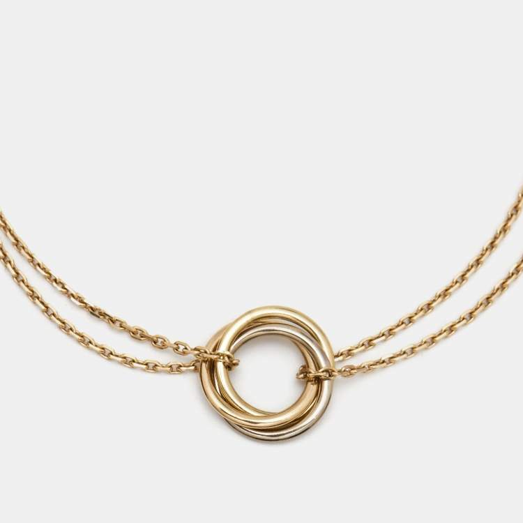 Pre Owned Cartier Trinity 18k Three Tone Gold Small Model Bracelet