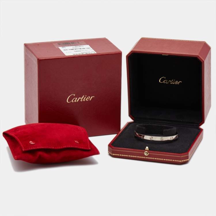 مملوكة مسبقًا Cartier Love 18k White Gold Open Cuff Bracelet 19