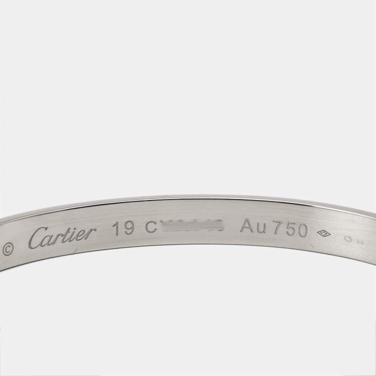 مملوكة مسبقًا Cartier Love 18k White Gold Open Cuff Bracelet 19