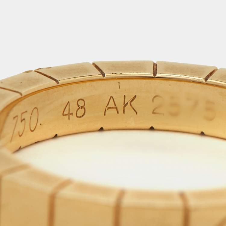 Pre Owned Cartier Lanieres 18K Yellow Gold Ring Size 48