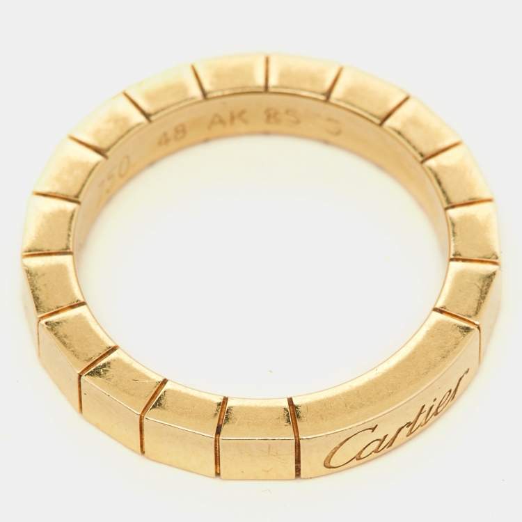 Pre Owned Cartier Lanieres 18K Yellow Gold Ring Size 48