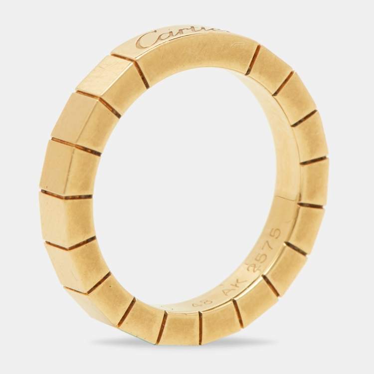 Pre Owned Cartier Lanieres 18K Yellow Gold Ring Size 48