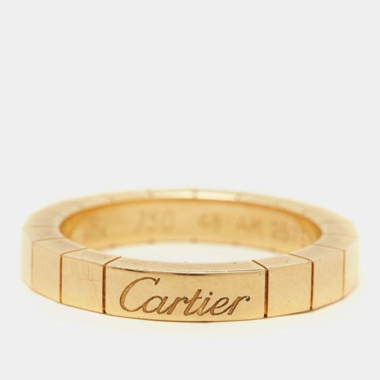 Pre Owned Cartier Lanieres 18K Yellow Gold Ring Size 48