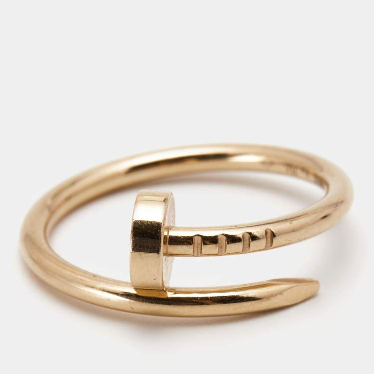 Pre Owned Cartier Juste Un Clou 18k Rose Gold Small Model Ring Size 51