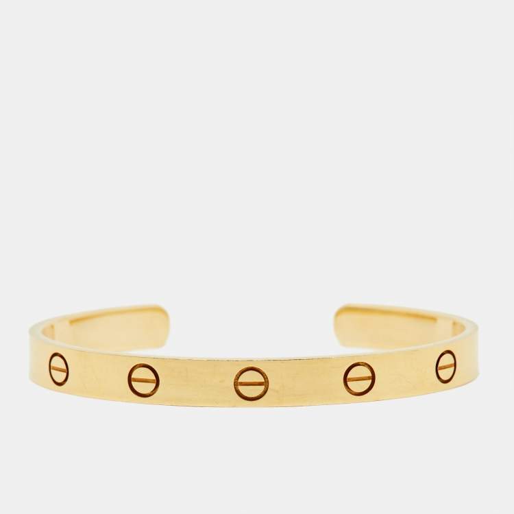 Pre Owned Cartier Love 18K Yellow Gold Open Cuff Bracelet 17
