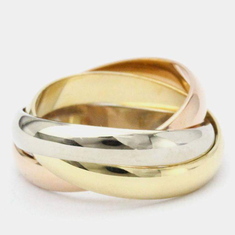 مملوكة مسبقًا Cartier Les Must de Cartier 18K Yellow Rose and White Gold Ring EU 50