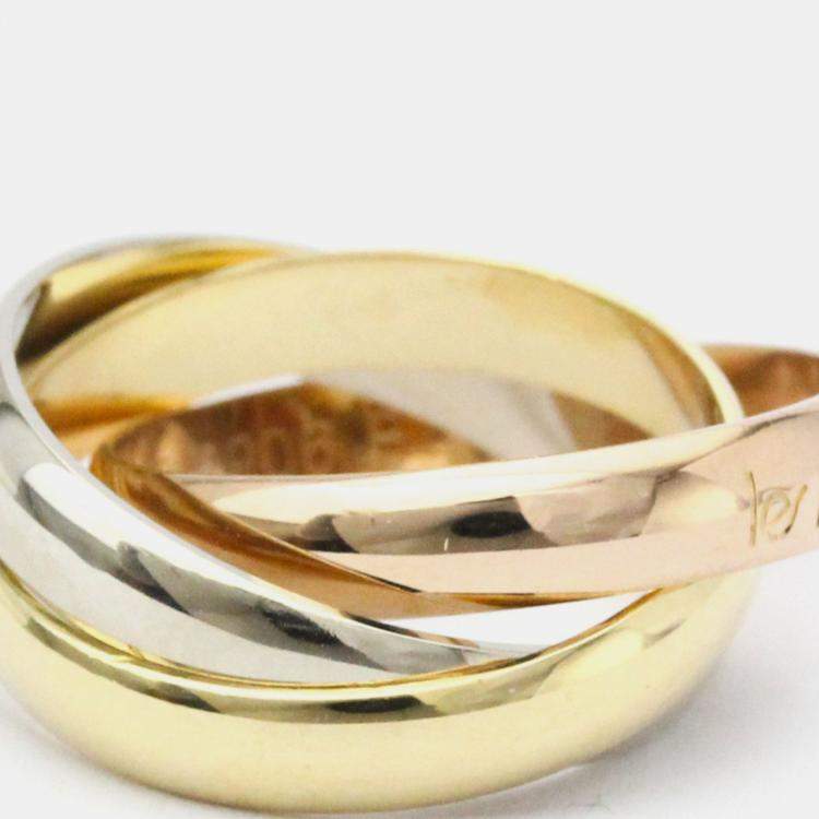 مملوكة مسبقًا Cartier Les Must de Cartier 18K Yellow Rose and White Gold Ring EU 50