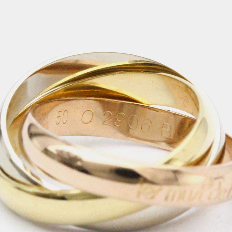 مملوكة مسبقًا Cartier Les Must de Cartier 18K Yellow Rose and White Gold Ring EU 50