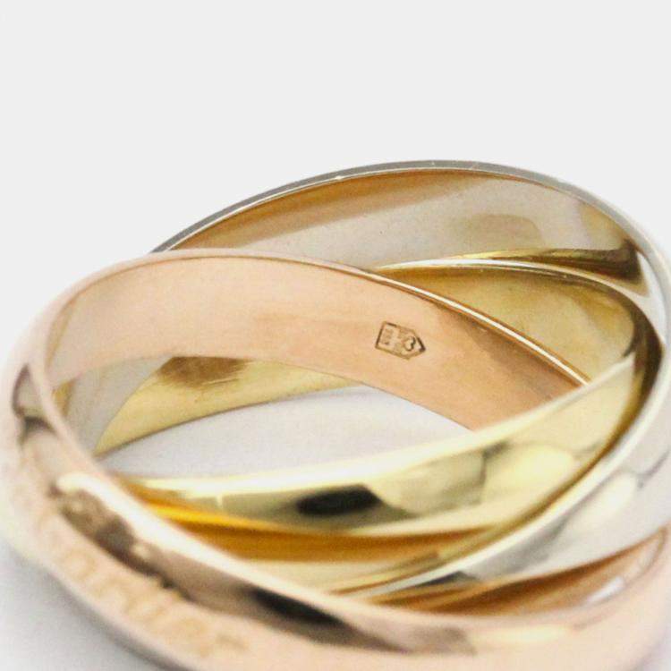 مملوكة مسبقًا Cartier Les Must de Cartier 18K Yellow Rose and White Gold Ring EU 50