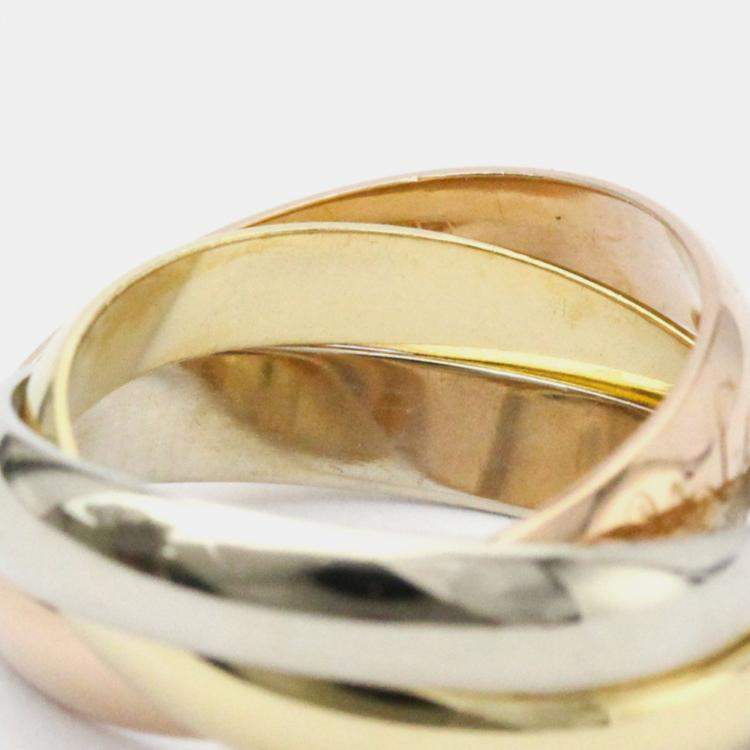 مملوكة مسبقًا Cartier Les Must de Cartier 18K Yellow Rose and White Gold Ring EU 50