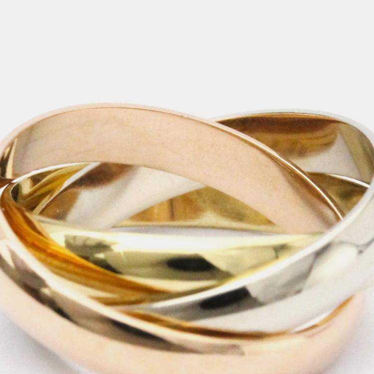 مملوكة مسبقًا Cartier Les Must de Cartier 18K Yellow Rose and White Gold Ring EU 50