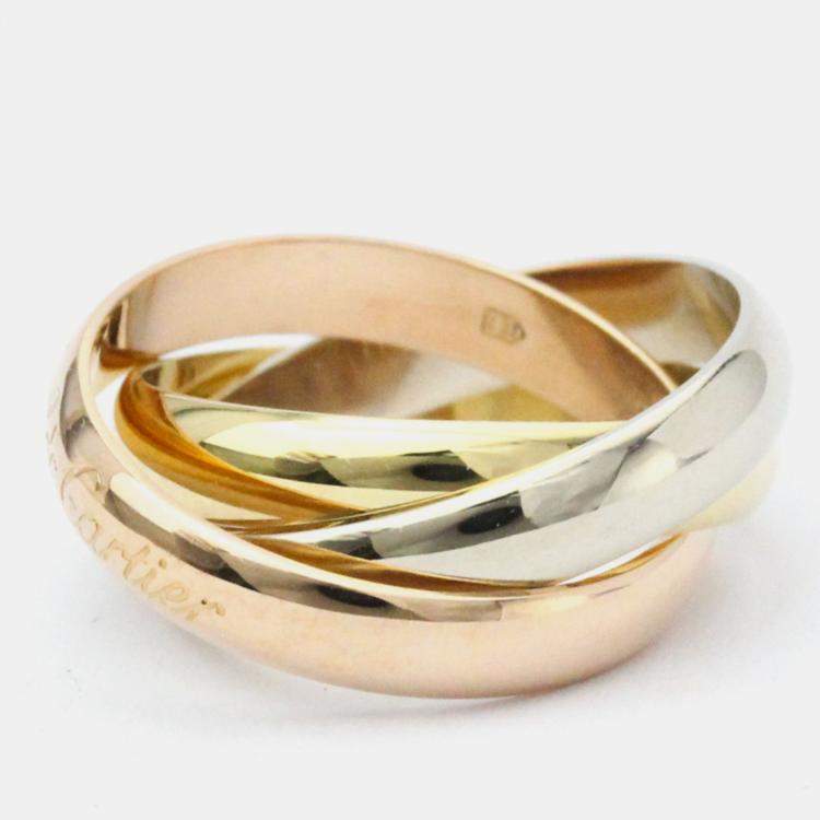 مملوكة مسبقًا Cartier Les Must de Cartier 18K Yellow Rose and White Gold Ring EU 50