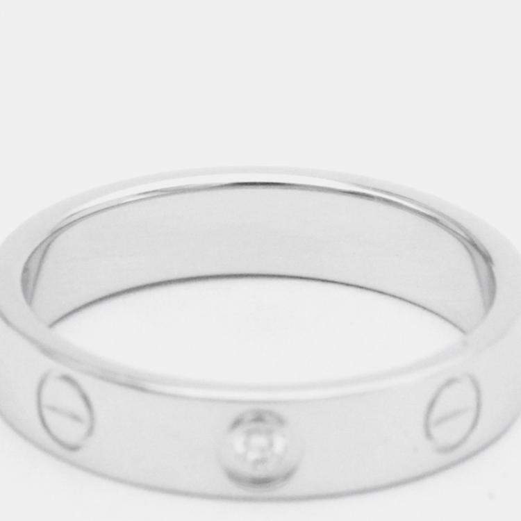Pre Owned Cartier Love 18K White Gold Diamond Ring EU 51