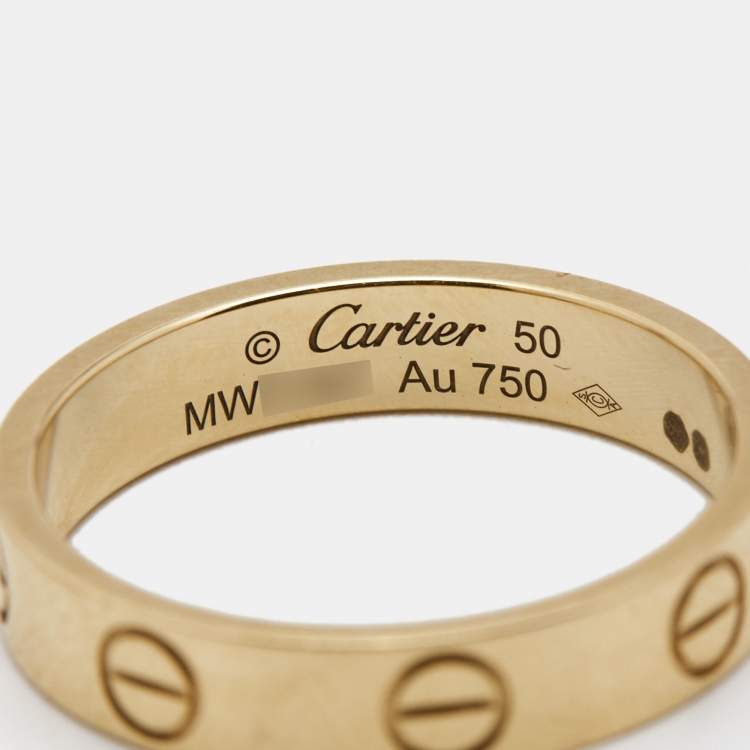 Pre Owned Cartier Love 18k Yellow Gold Wedding Band Ring Size 50