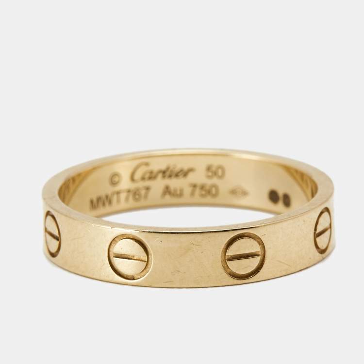 Pre Owned Cartier Love 18k Yellow Gold Wedding Band Ring Size 50