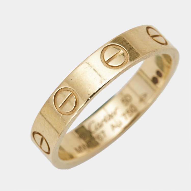 Pre Owned Cartier Love 18k Yellow Gold Wedding Band Ring Size 50