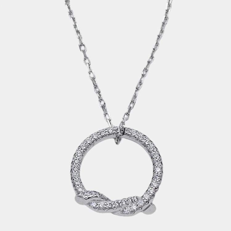 Cartier Entrelac s 18K White Gold Diamond Necklace Cartier TLC