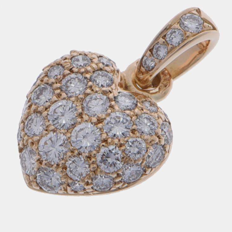 Pre Owned Cartier Hearts 18K Yellow Gold Diamond Charms and Pendants