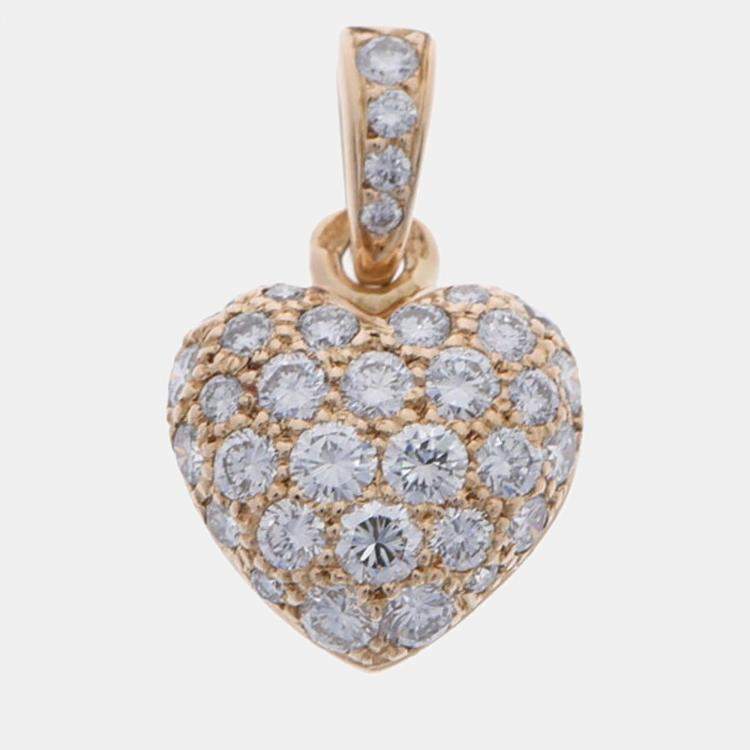 Pre Owned Cartier Hearts 18K Yellow Gold Diamond Charms and Pendants