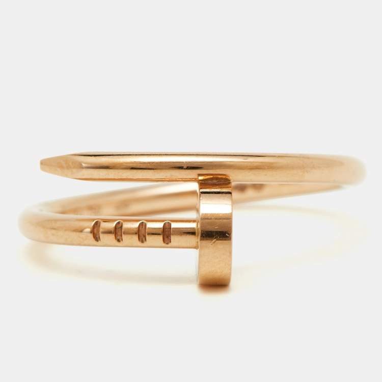 Pre Owned Cartier Juste Un Clou 18k Rose Gold Small Model Ring Size 53