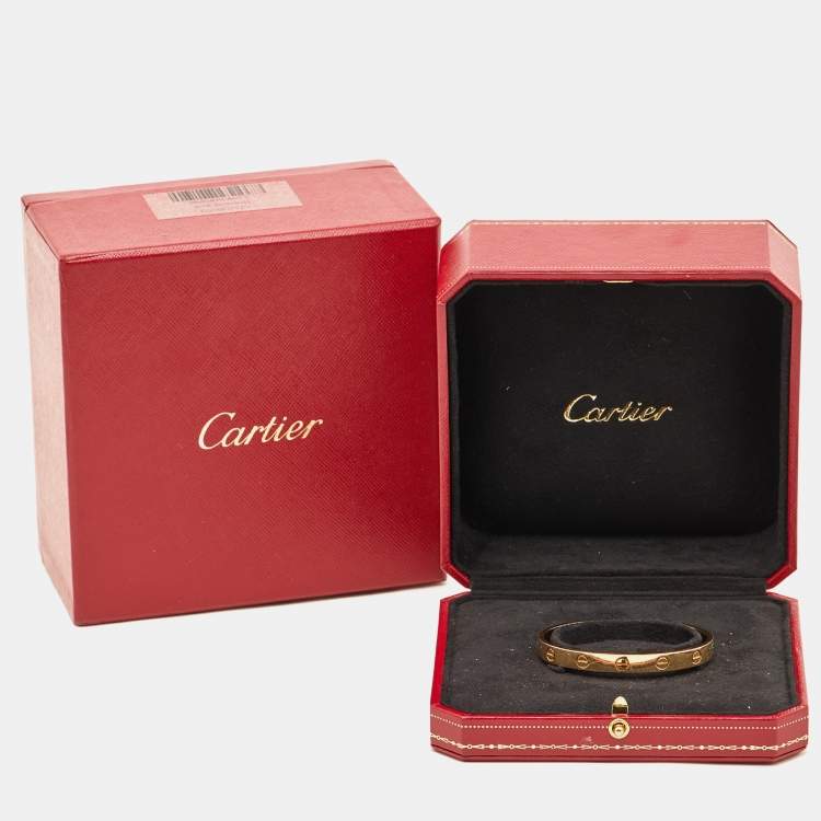 Pre Owned Cartier Love 18k Yellow Gold Open Cuff Bracelet 16