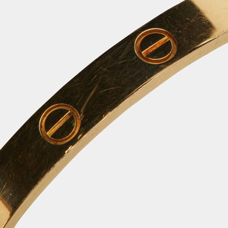 Pre Owned Cartier Love 18k Yellow Gold Open Cuff Bracelet 16