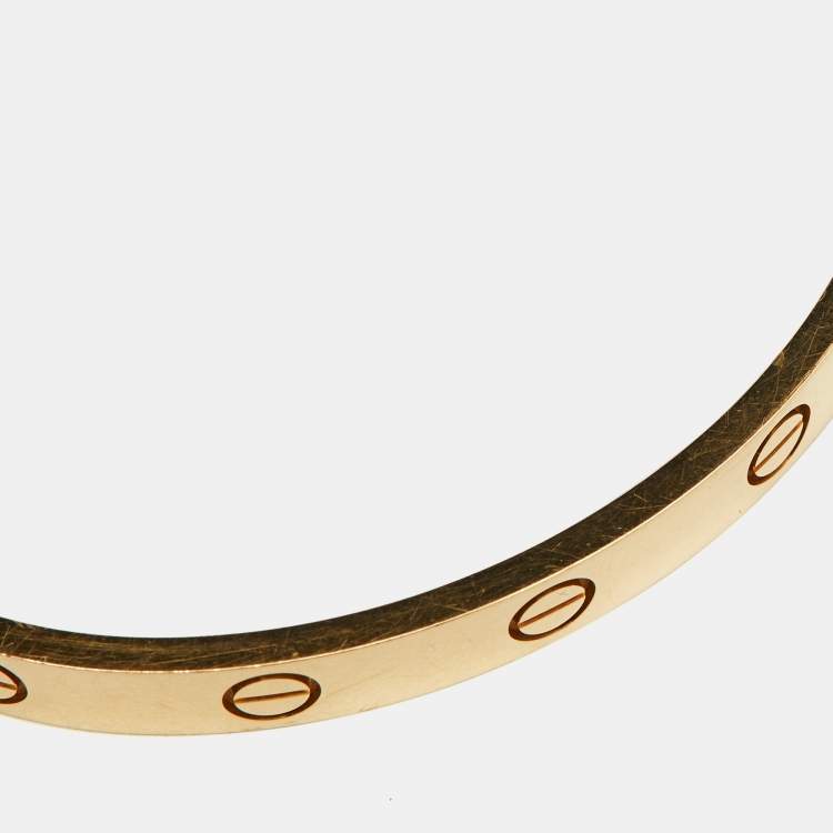 Pre Owned Cartier Love 18k Yellow Gold Open Cuff Bracelet 16