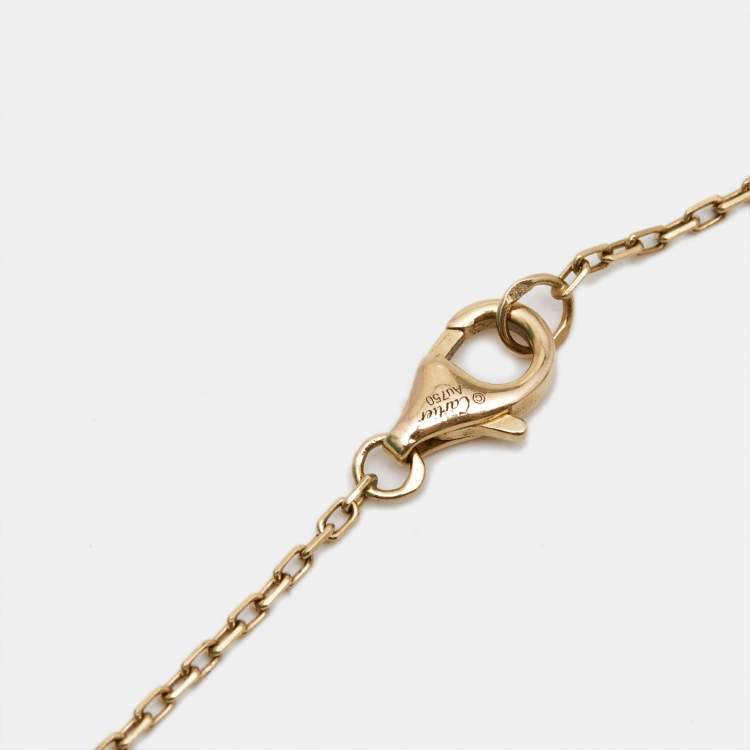 مملوكة مسبقًا Cartier Logo Diamond 18k Rose Gold Necklace
