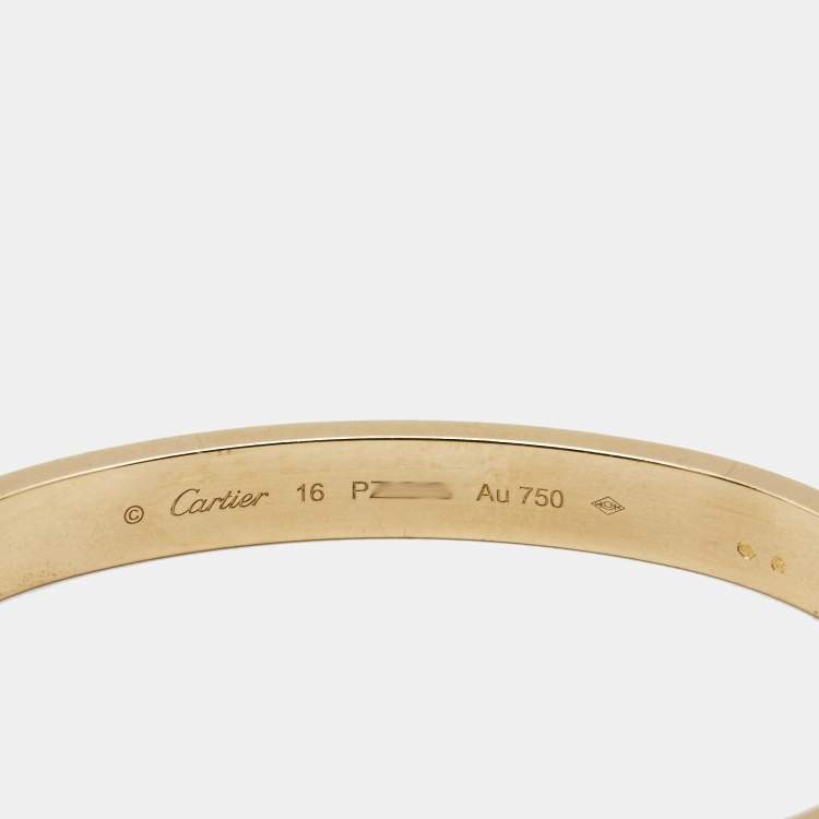 مملوكة مسبقًا Cartier Love 18k Yellow Gold Bracelet 16