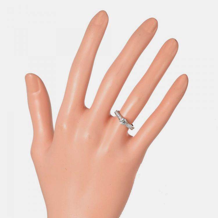 Pre Owned Cartier Solitaire 1895 Platinum Diamond Ring EU 48
