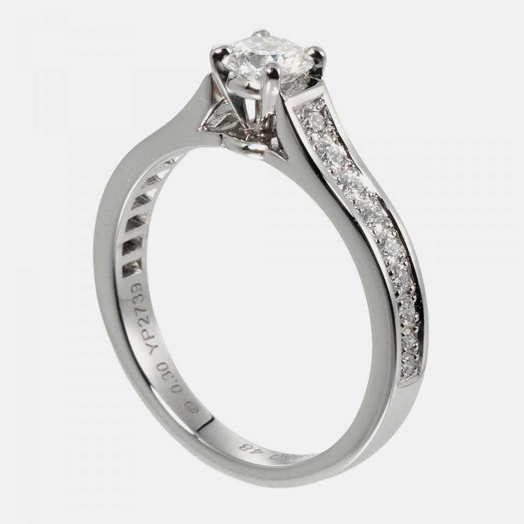 Pre Owned Cartier Solitaire 1895 Platinum Diamond Ring EU 48