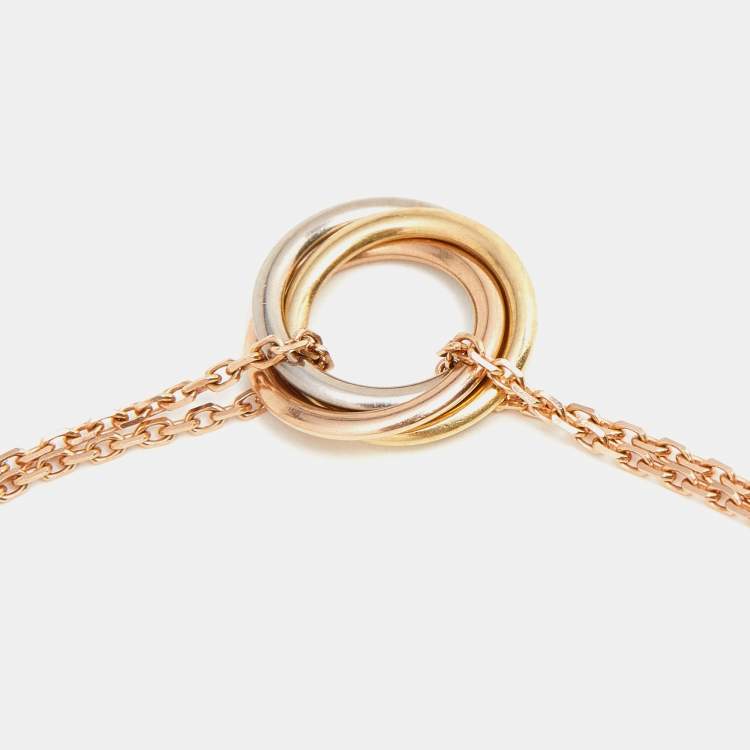 Pre Owned Cartier Trinity De Cartier 18K Three Tone Gold Soft Bracelet