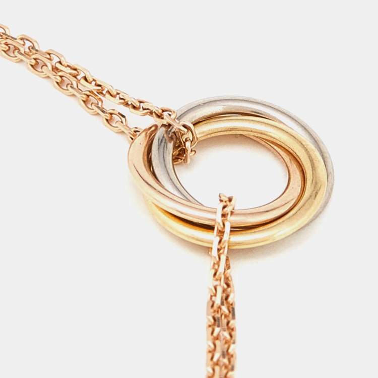 Pre Owned Cartier Trinity De Cartier 18K Three Tone Gold Soft Bracelet